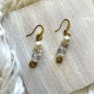 Handmade Dangle Earrings-Repurposed Beads